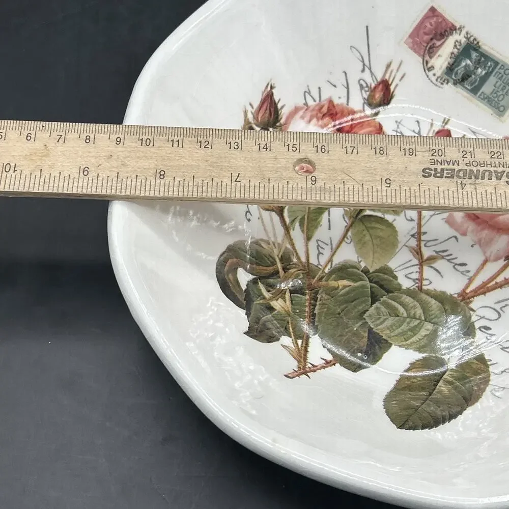 Effetti ď Arte Decorative Painted Bowl 8.5 in Handmade In Italy - With Crazing